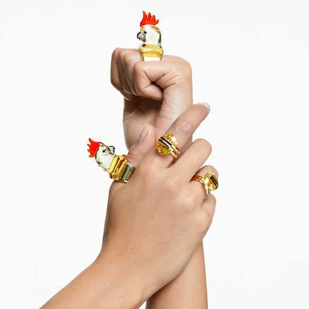 Lucent ring, Magnetic closure, Yellow, Gold-tone plated by SWAROVSKI