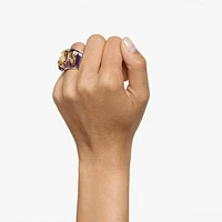 Chroma cocktail ring, Purple, Gold-tone plated by SWAROVSKI