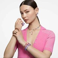 Chroma cocktail ring, Purple, Gold-tone plated by SWAROVSKI