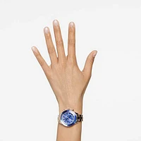 Octea lux sport watch, Swiss Made, Metal bracelet, Blue, Champagne gold-tone finish by SWAROVSKI