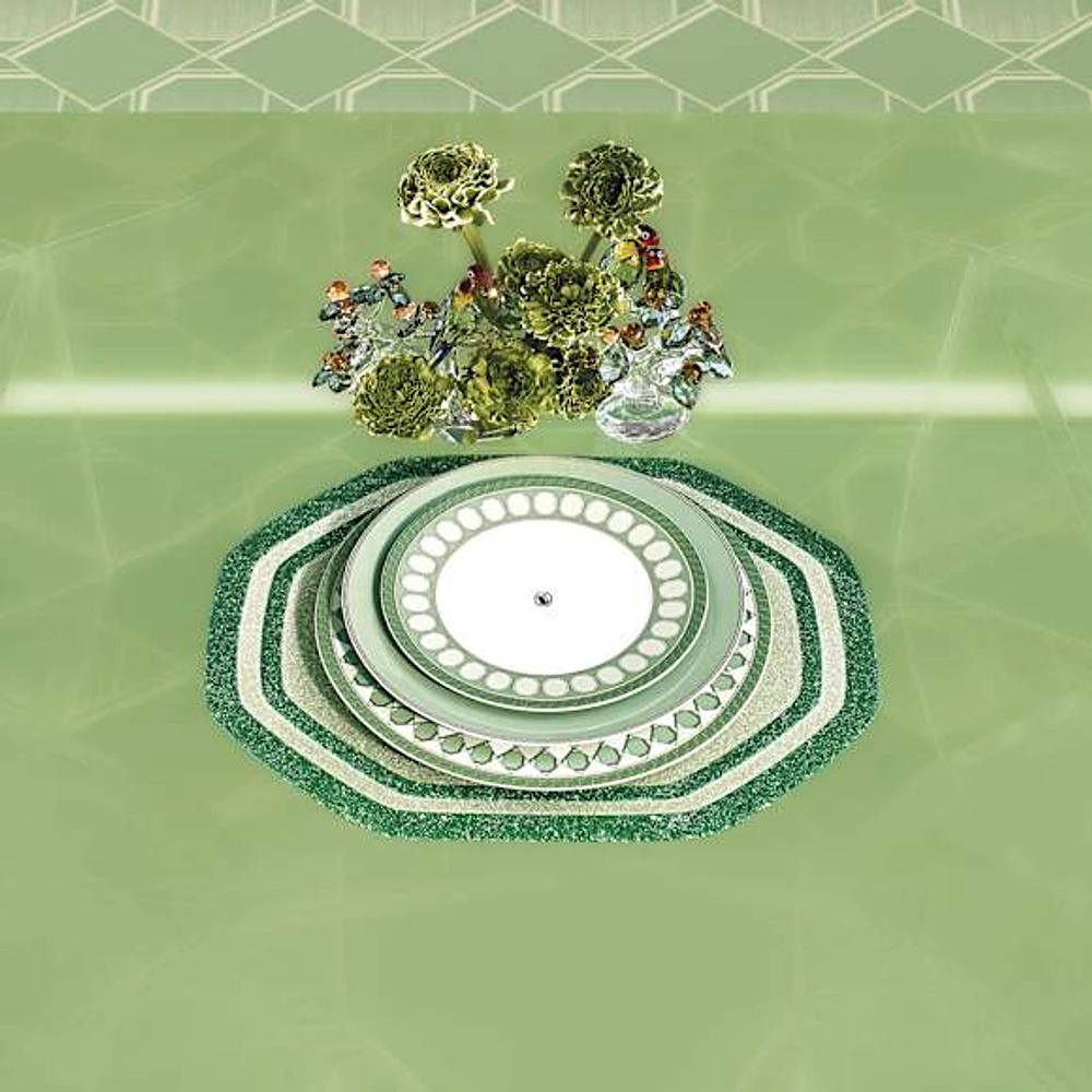 Signum soup plate, Porcelain, Green by SWAROVSKI
