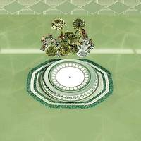 Signum soup plate, Porcelain, Green by SWAROVSKI