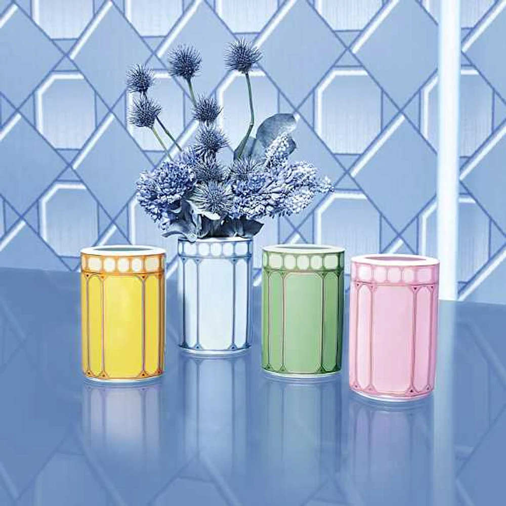 Signum vase, Porcelain, Medium, Blue by SWAROVSKI