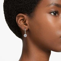 Constella drop earrings, Round cut, Pavé, White