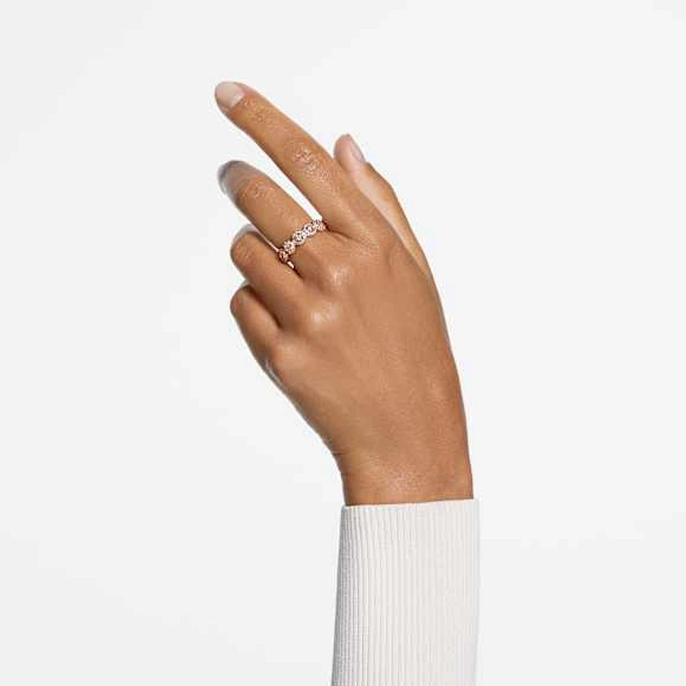 Una Angelic ring, Round cut, White, Rose gold-tone plated by SWAROVSKI