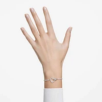 Lovely bracelet, Heart, White, Rhodium plated by SWAROVSKI