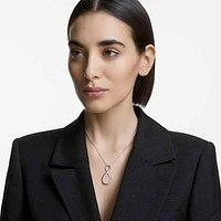 Exist pendant, Infinity, White, Rhodium plated by SWAROVSKI