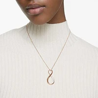 Exist pendant, Infinity, White, Rose gold-tone plated by SWAROVSKI