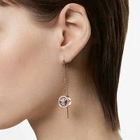 Hollow drop earrings, Long, White, Rose gold-tone plated by SWAROVSKI