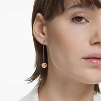 Generation drop earrings, Long, White, Rose gold-tone plated by SWAROVSKI