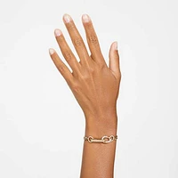 Dextera bracelet, Pavé, Mixed links, White