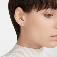 Constella stud earrings, Round cut, White