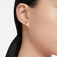 Chroma stud earrings, Cushion cut, Pink, Rose gold-tone plated by SWAROVSKI