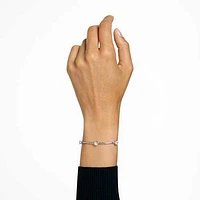 Constella bangle, Round cut, White, Rhodium plated by SWAROVSKI