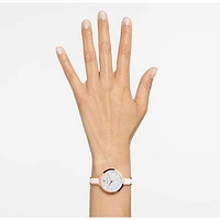 Crystalline Delight watch, Swiss Made, Metal bracelet, Pink, Rose gold-tone finish by SWAROVSKI