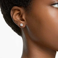 Constella stud earrings, Round cut, White