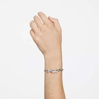 Dextera bracelet, Pavé, Mixed links, White
