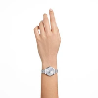 Attract watch, Swiss Made, Full pavé, Crystal bracelet, Silver Tone, Stainless steel by SWAROVSKI