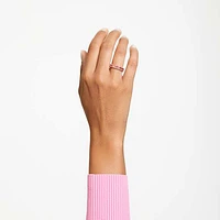 Matrix ring, Baguette cut, Pink, Rose gold-tone plated by SWAROVSKI