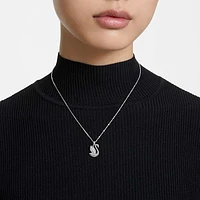 Swarovski Iconic Swan pendant, Swan, Medium, White, Rhodium plated by SWAROVSKI