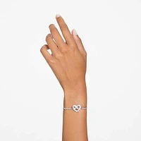 Matrix bracelet, Heart, White, Rhodium plated by SWAROVSKI