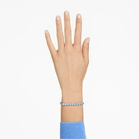 Matrix Tennis bracelet, Round cut, Blue, Rhodium plated by SWAROVSKI
