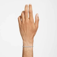 Matrix Tennis bracelet, Round cut, White, Rhodium plated by SWAROVSKI