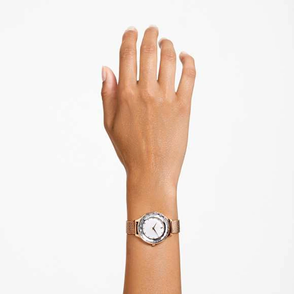 Nova watch, Swiss Made, Metal bracelet, Rose gold tone, Rose gold-tone finish by SWAROVSKI