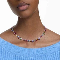 Gema necklace, Mixed cuts, Multicolored, Rhodium plated by SWAROVSKI