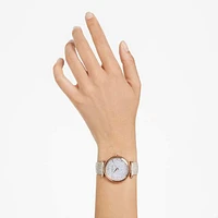 Crystalline Wonder watch, Swiss Made, Leather strap, Beige, Rose gold-tone finish by SWAROVSKI