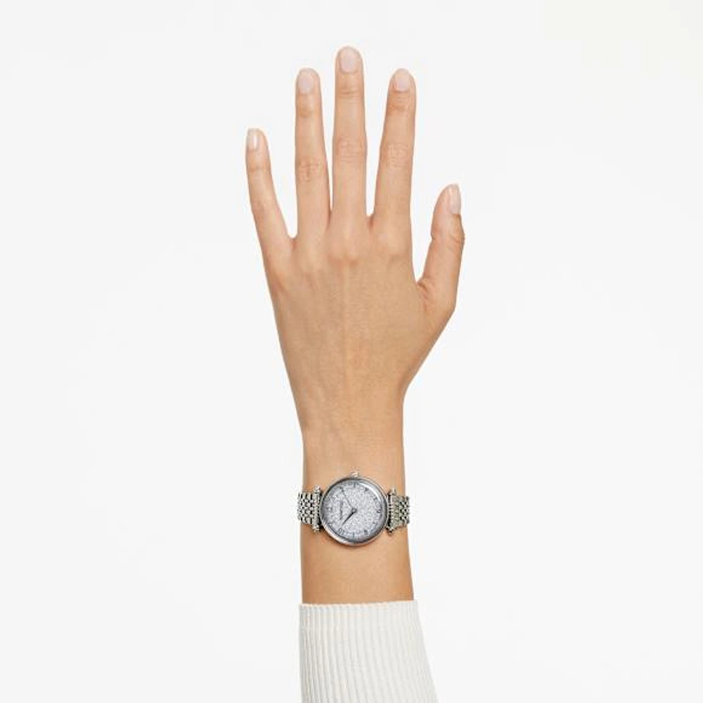Crystalline Wonder watch, Swiss Made, Metal bracelet, Silver Tone, Stainless steel by SWAROVSKI