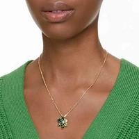 Gema pendant, Mixed cuts, Flower, Green, Gold-tone plated by SWAROVSKI
