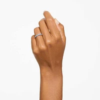 Matrix ring, Round cut, Blue, Rhodium plated by SWAROVSKI