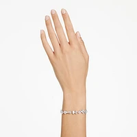 Mesmera bracelet, Mixed cuts, White, Rhodium plated by SWAROVSKI