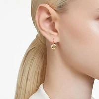 Bella V drop earrings, Round cut, Gold tone, Gold-tone plated by SWAROVSKI