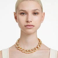 Dextera necklace, Statement, Mixed cuts, Large, White, Gold-tone plated by SWAROVSKI