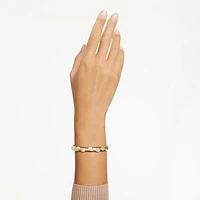 Dextera bangle, Mixed cuts, White, Gold-tone plated by SWAROVSKI