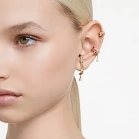Dextera ear cuff, Set (3), Mixed cuts, White, Gold-tone plated by SWAROVSKI