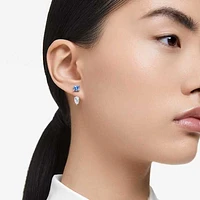 Mesmera earring jackets, Mixed cuts, Detachable, Blue, Rhodium plated by SWAROVSKI