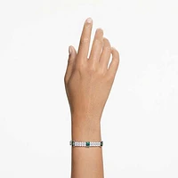 Matrix Tennis bracelet, Mixed cuts, Green, Rhodium plated by SWAROVSKI