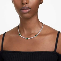 Matrix Tennis necklace, Mixed cuts, Green, Rhodium plated by SWAROVSKI