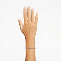 Matrix Tennis bracelet, Mixed cuts, Pink, Rhodium plated by SWAROVSKI
