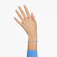 Matrix Tennis bracelet, Mixed cuts, Blue, Rhodium plated by SWAROVSKI