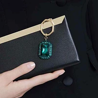 Key ring, Octagon cut, Green, Mixed metal finish by SWAROVSKI
