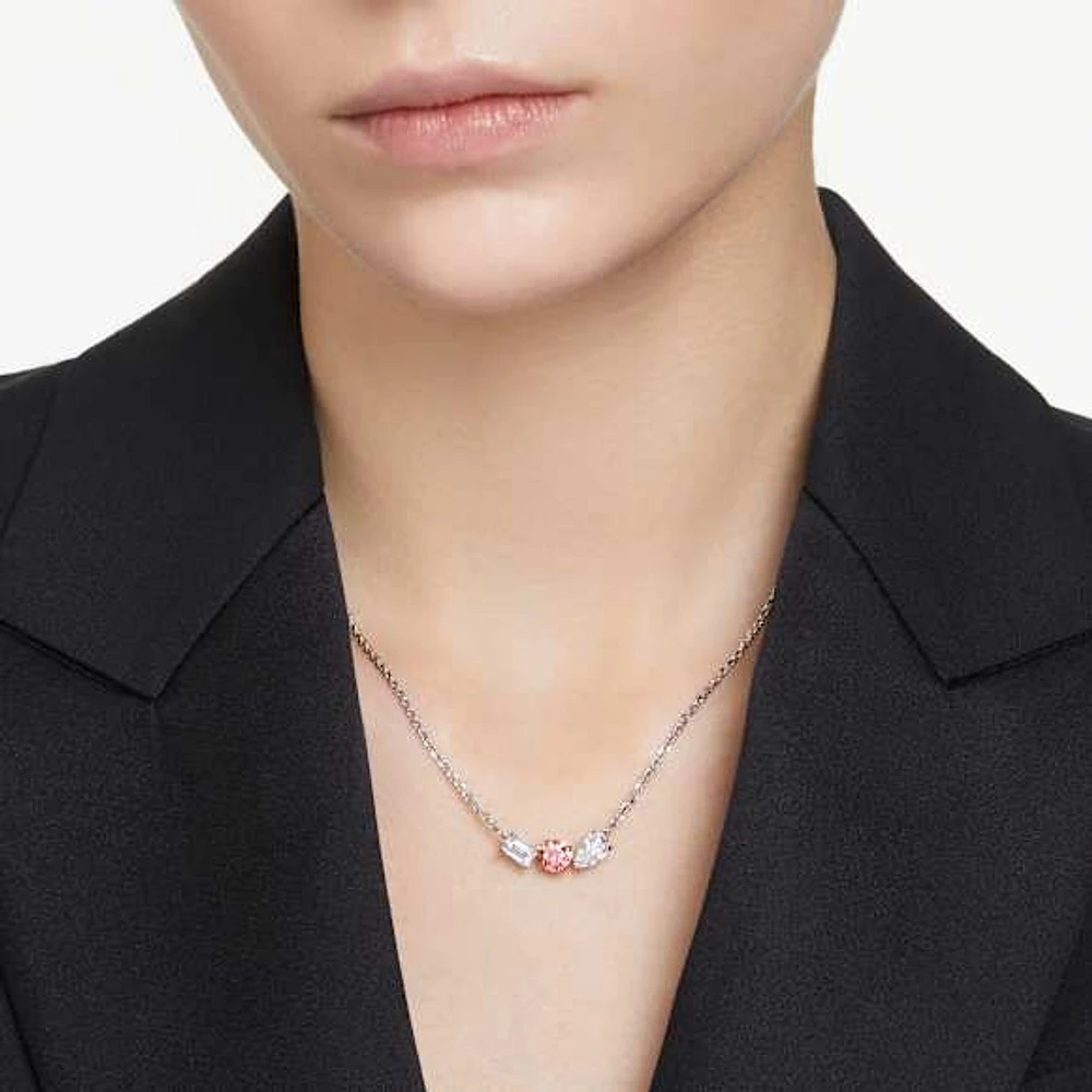 Mesmera pendant, Mixed cuts, Pink, Rhodium plated by SWAROVSKI