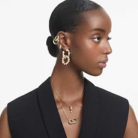 Dextera hoop earrings, Asymmetrical design, Interlocking loop, White