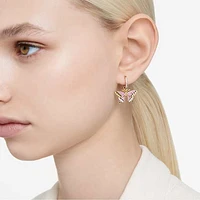 Idyllia drop earrings, Butterfly, Multicoloured, Gold-tone plated by SWAROVSKI