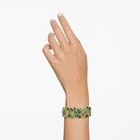Gema bracelet, Mixed cuts, Green, Gold-tone plated by SWAROVSKI