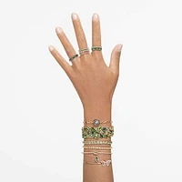 Gema bracelet, Mixed cuts, Green, Gold-tone plated by SWAROVSKI
