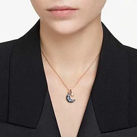 Luna pendant, Crystal pearl, Moon, Multicoloured, Rose gold-tone plated by SWAROVSKI